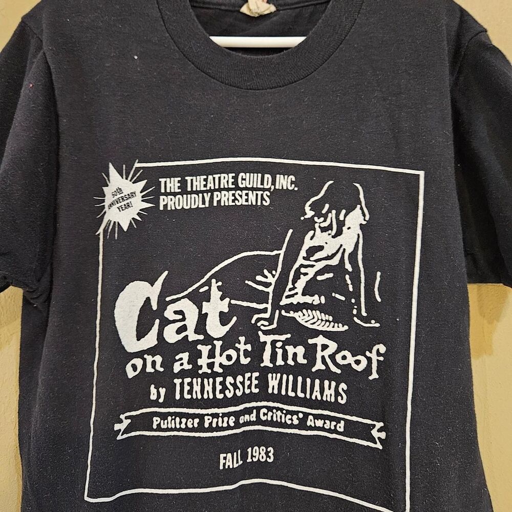 80s cat on a hot tin roof theater black youth graphic tee - Picture 2 of 5